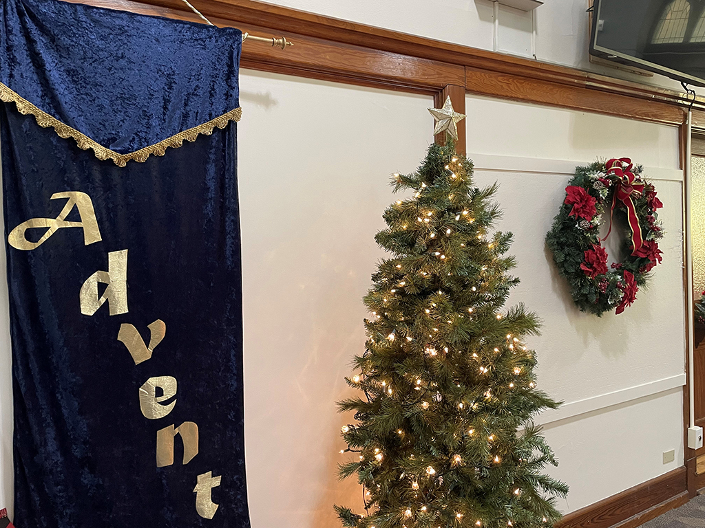Christmas decorations at ESUMC